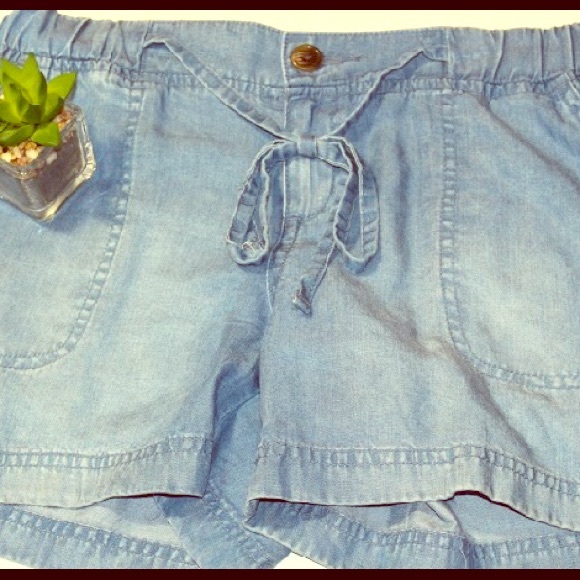 THIN denim flowy shorts - Picture 1 of 3